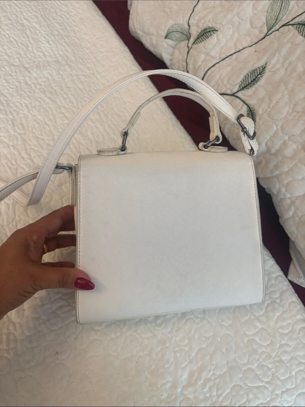Elegant White Top-Handle Women's Bag